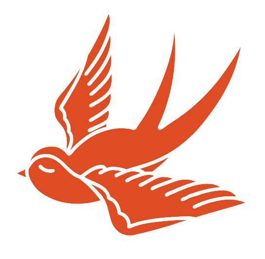 eine orangene Schwalbe vom Webdesigner